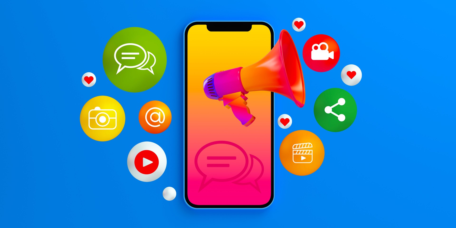Social Media Megaphone Illustration